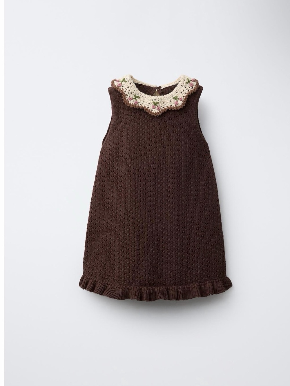 Zara CROCHET DETAIL KNIT DRESS